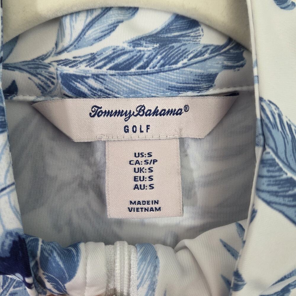 Tommy‎ Bahama Golf Womens Blue Floral 1/2 Zip Pullover Performance Size Small - Picture 2 of 7